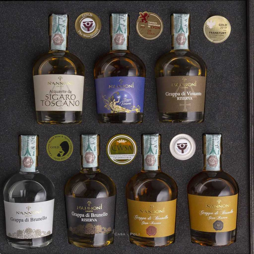 Nannoni 7 Gocce Grappa Geschenkbox – Distilleria Nannoni