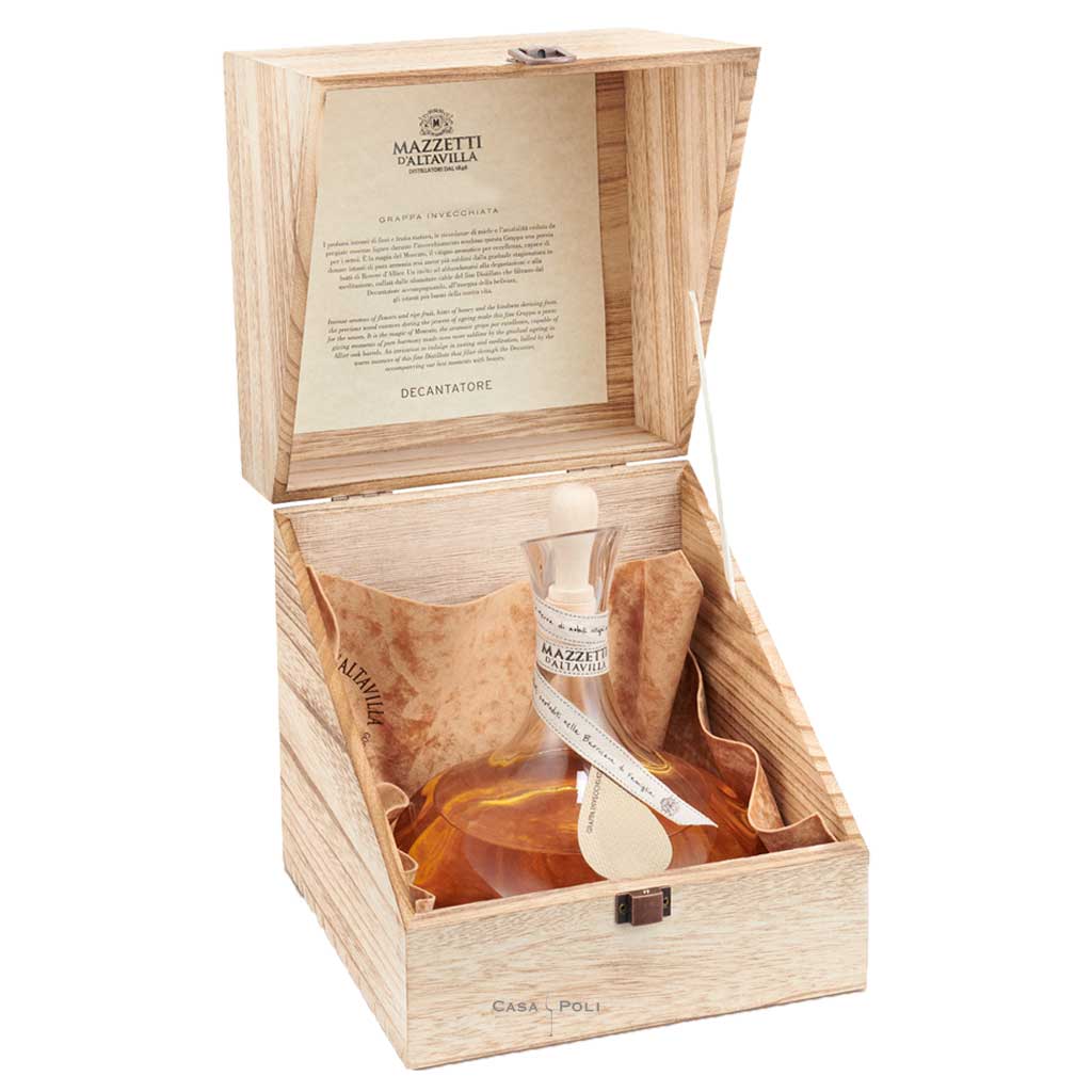 Grappa Barolo Decantatore invecciata Geschenkbox - Mazzetti