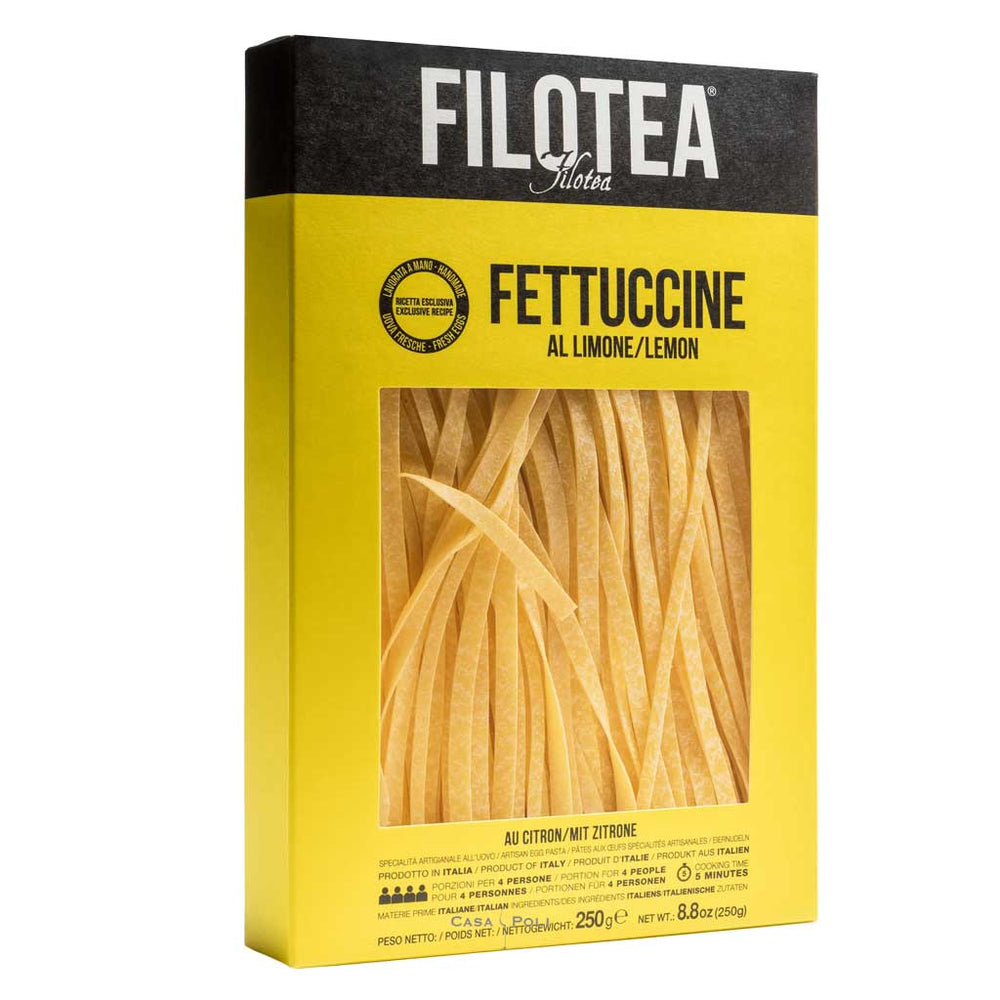 Filotea Fettuccine al Limone, handwerkliche Eier-Pasta mit Zitrone aus Ancona, 250 g Packung