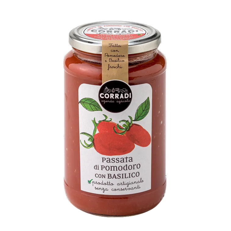 Passata di Pomodoro con Basilico 550 g – Tomatenpassata mit Basilikum von Corradi