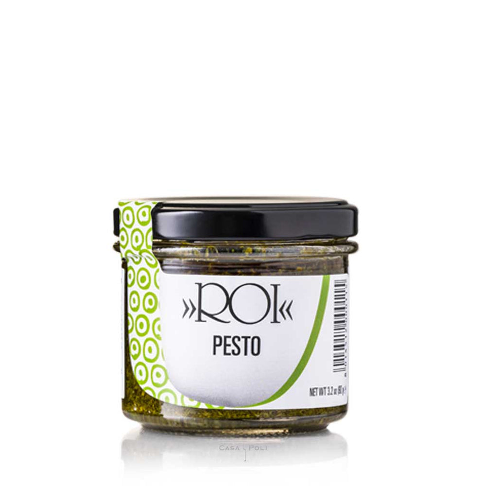 Pesto Ligure von Olio Roi aus Badalucco, mit Basilico Genovese DOP, 90 g Glas