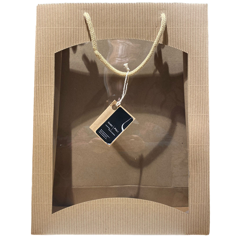Tragtasche für drei Flaschen mit Kordel