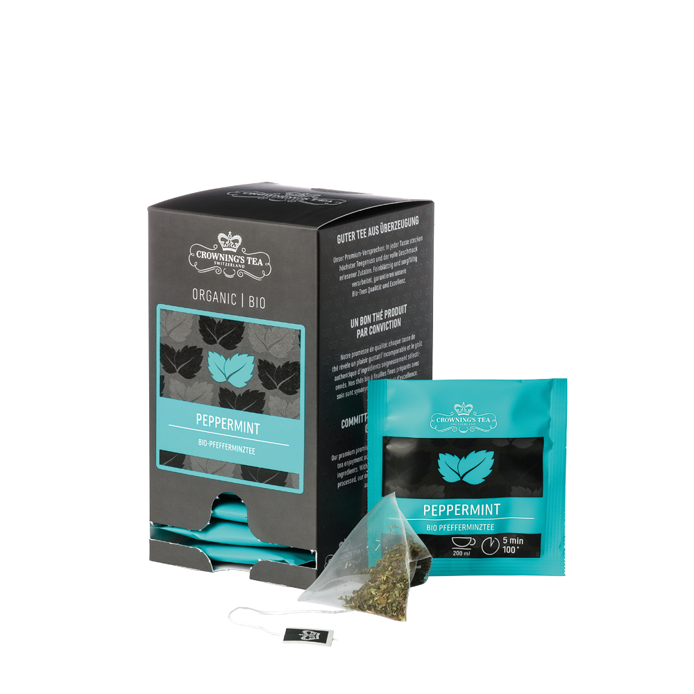 Peppermint Premium Bio-Tee Pyramidenbeutel mit Aromaschutz