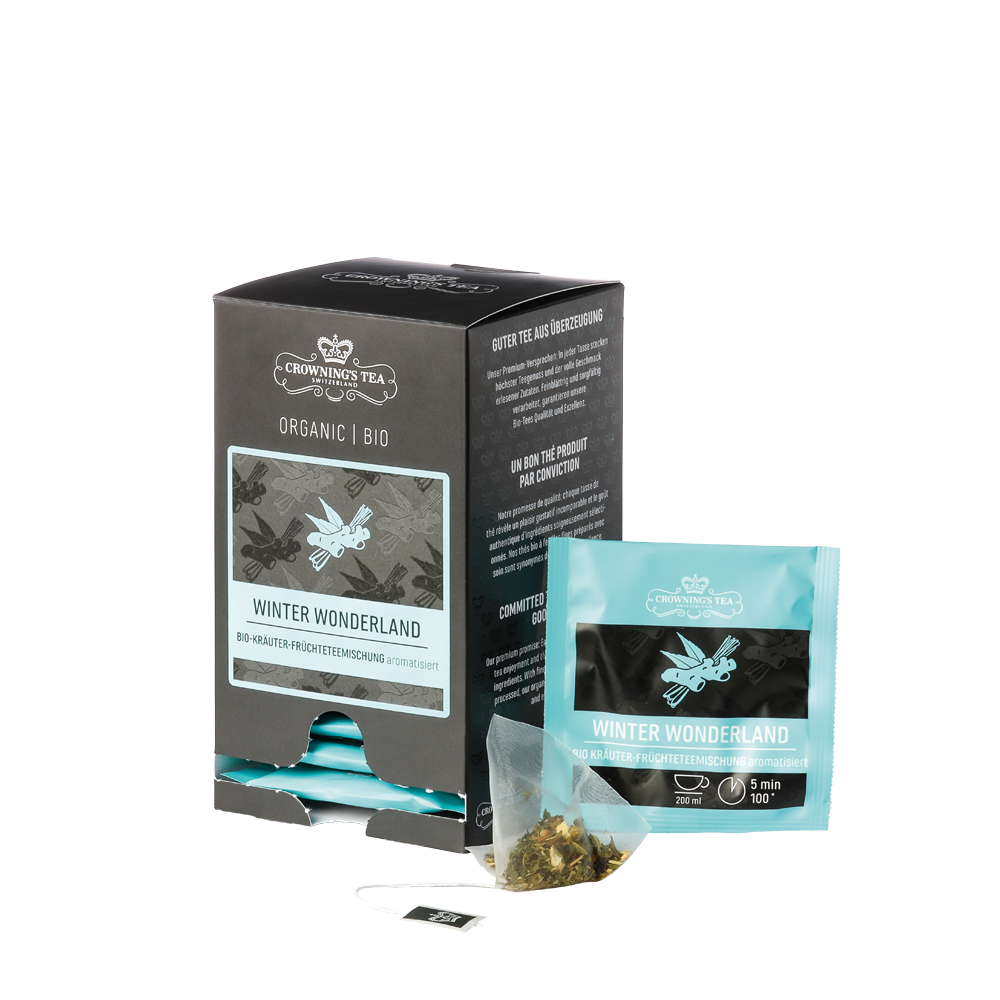 Winter Wonderland Premium Bio-Tee Pyramidenbeutel mit Aromaschutz