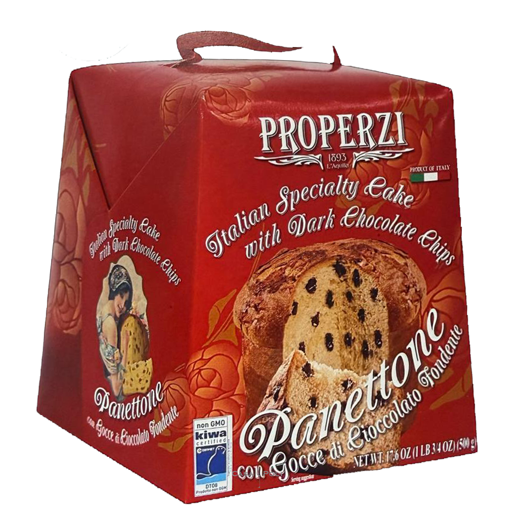 Panettone con Gocce di Cioccolato Fondente 500g - Properzi