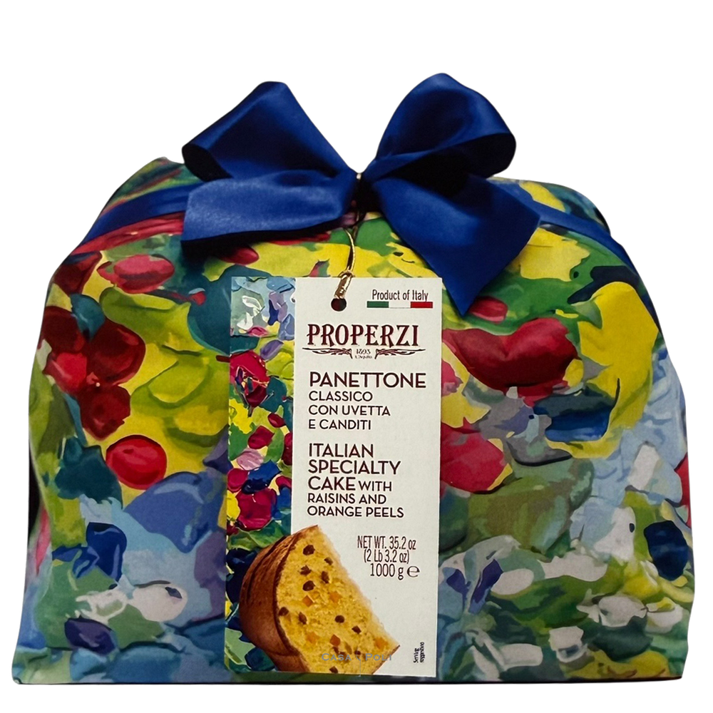 Panettone Classico con Uvetta e Canditi, confezionato a mano 1000g - Properzi