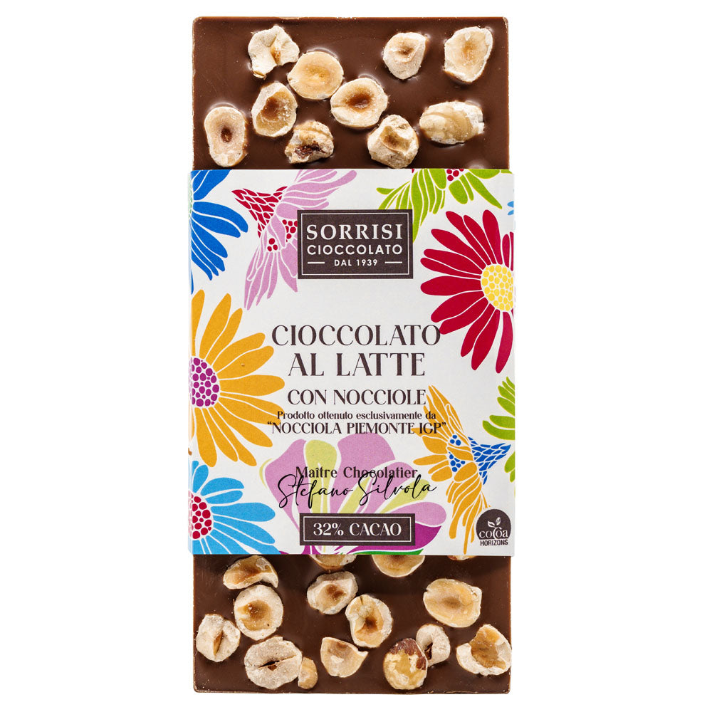 Cioccolato Fondente con Nocciole 55 % 80 g – dunkle Schokolade mit ganzen Piemont-Haselnüssen IGP