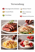 Himbeer-Parpaccio wird über ein Gericht gerieben – Essig in fester Form