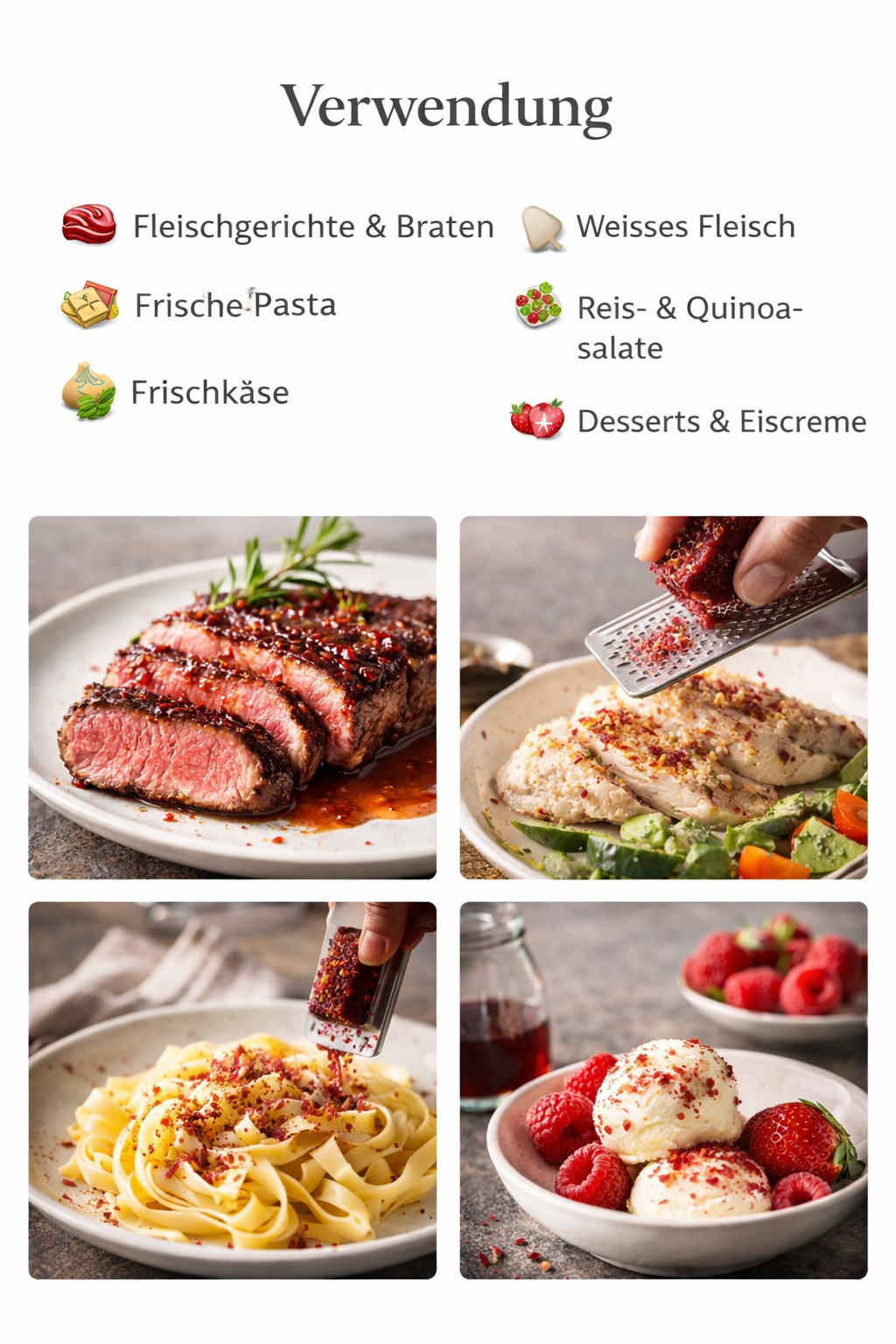 Parpaccio all’Aceto di Lampone (Himbeer-Parpaccio-Essig zum Reiben) 170 g