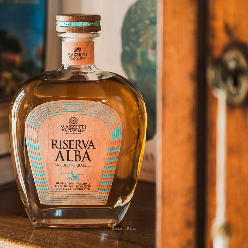 Grappa Riserva Alba in Holzkiste – Mazzetti d'Altavilla