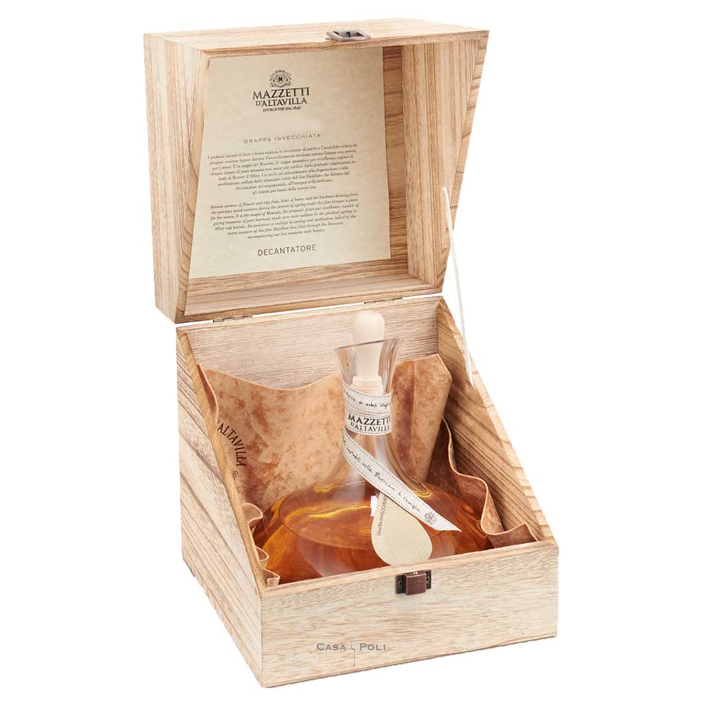 Grappa Barolo Decantatore  invecciata Geschenkbox - Mazzetti