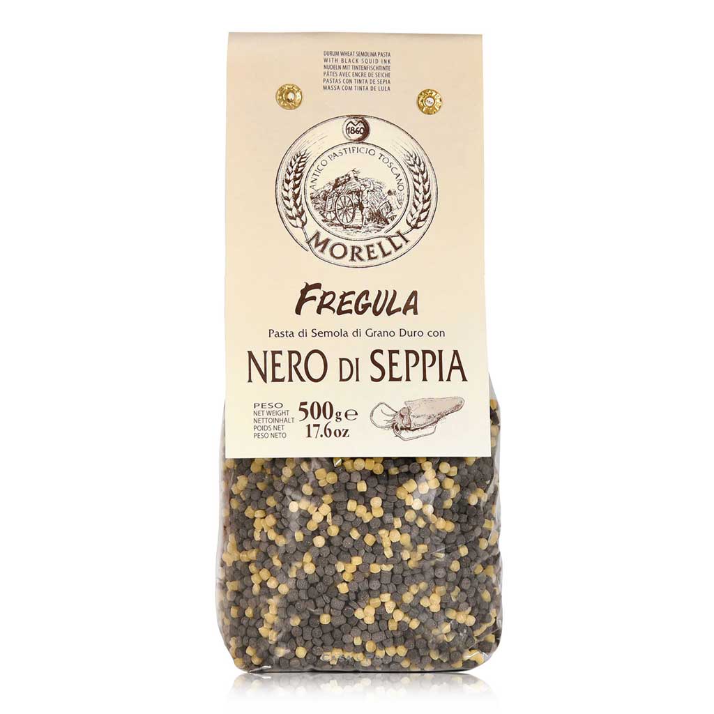 Fregula  Pasta di Semola di Grano Duro co Nero di Sepia 500g - Pasta Morelli