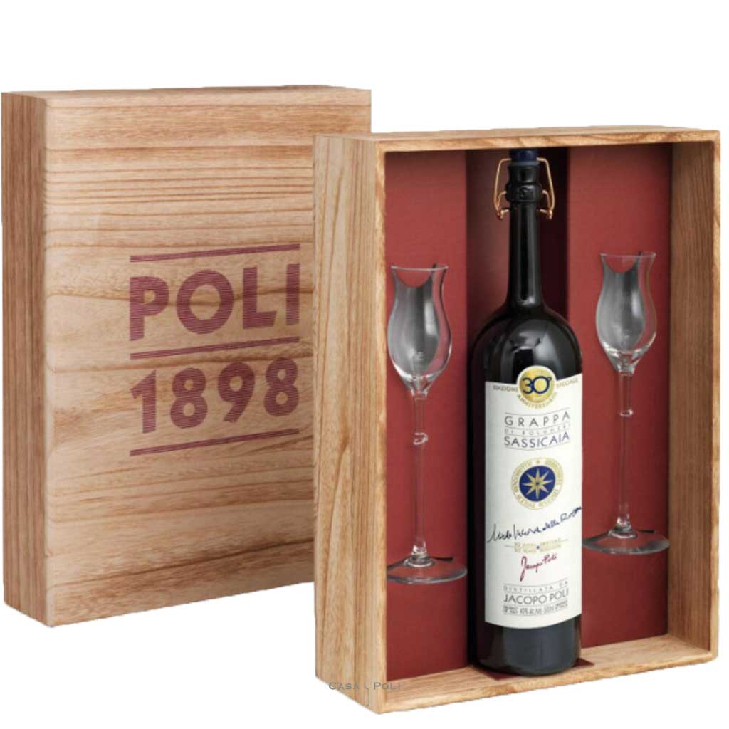 Grappa di Sassicaia Barrique Geschenkset 50 cl. - Jacopo Poli