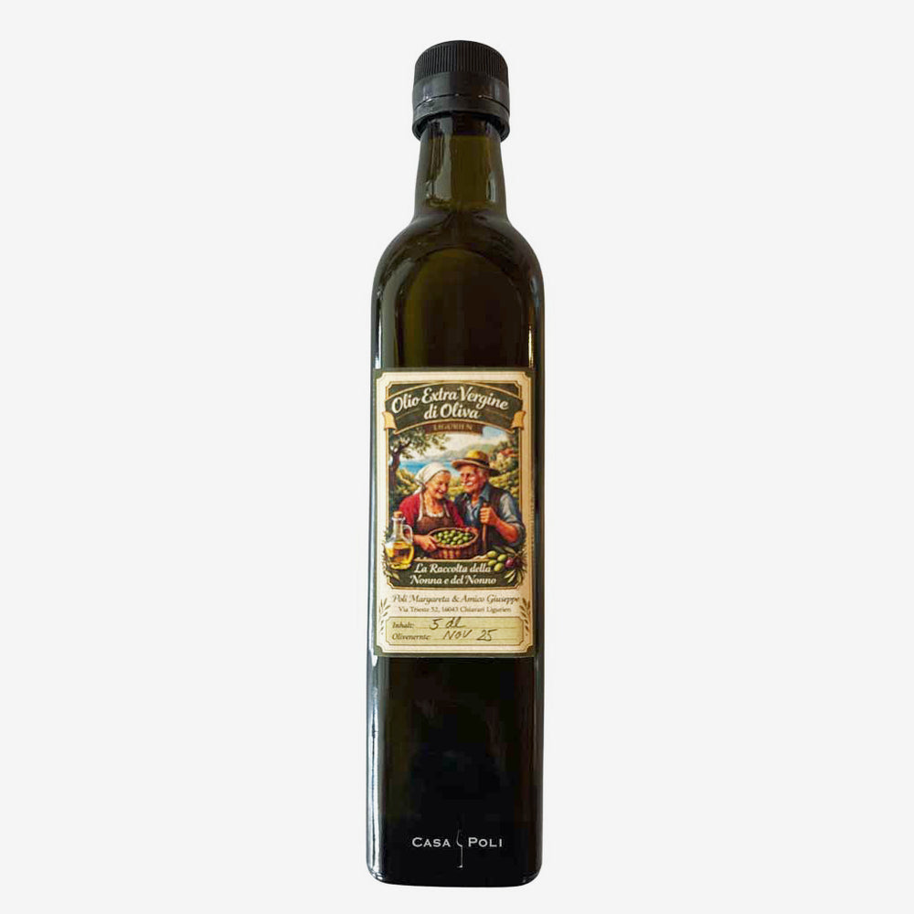 Reines kaltgepresstes Olivenöl aus Eigenanbau - Casa Poli 50 cl. / 100 cl.