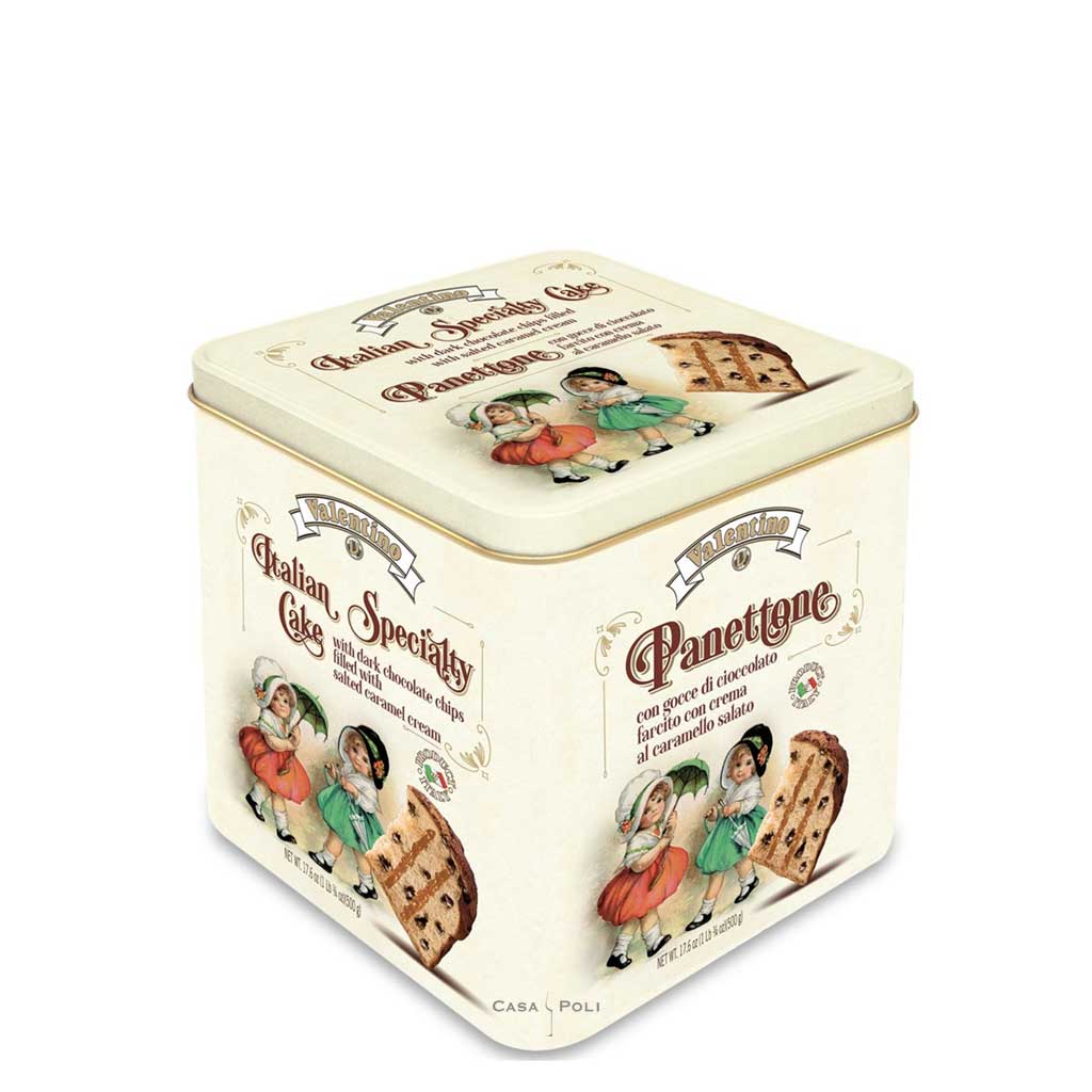 Panettone 500g mit dunklen Schokoladenstückchen gefüllt mit gesalzener Karamellcreme
