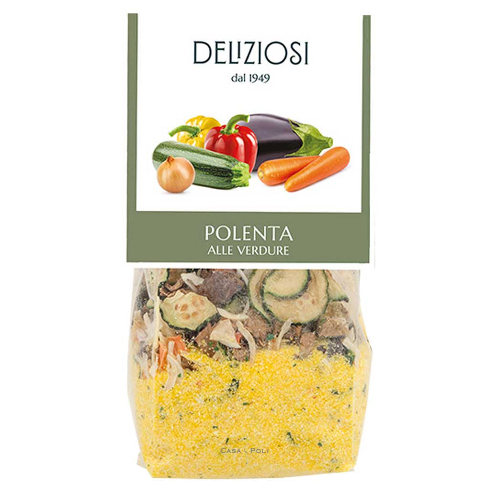 Polenta alle Verdure von Deliziosi, Maisgriess mit getrocknetem Gemüse, 250 g