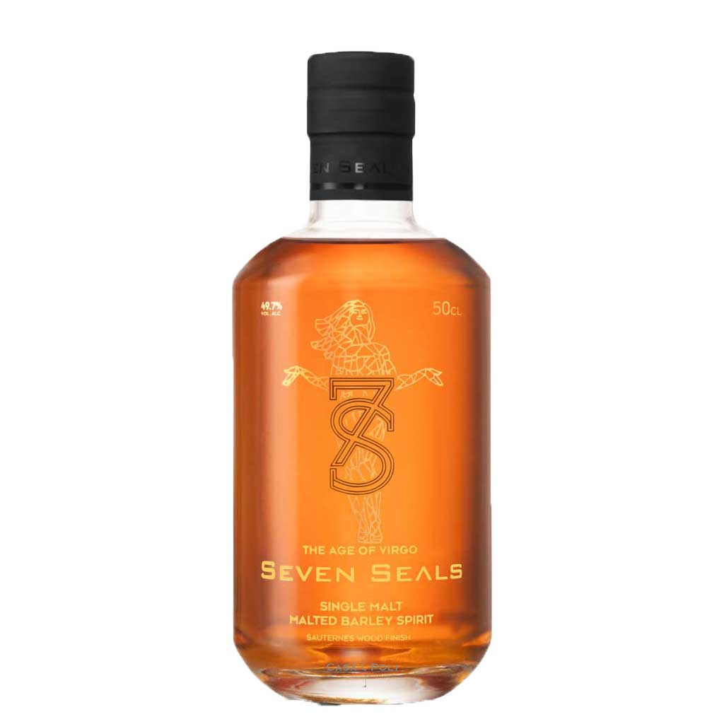 Seven Seals the age of Virgo Single Malt Whisky in einer Holzkiste 50 cl. Flasche