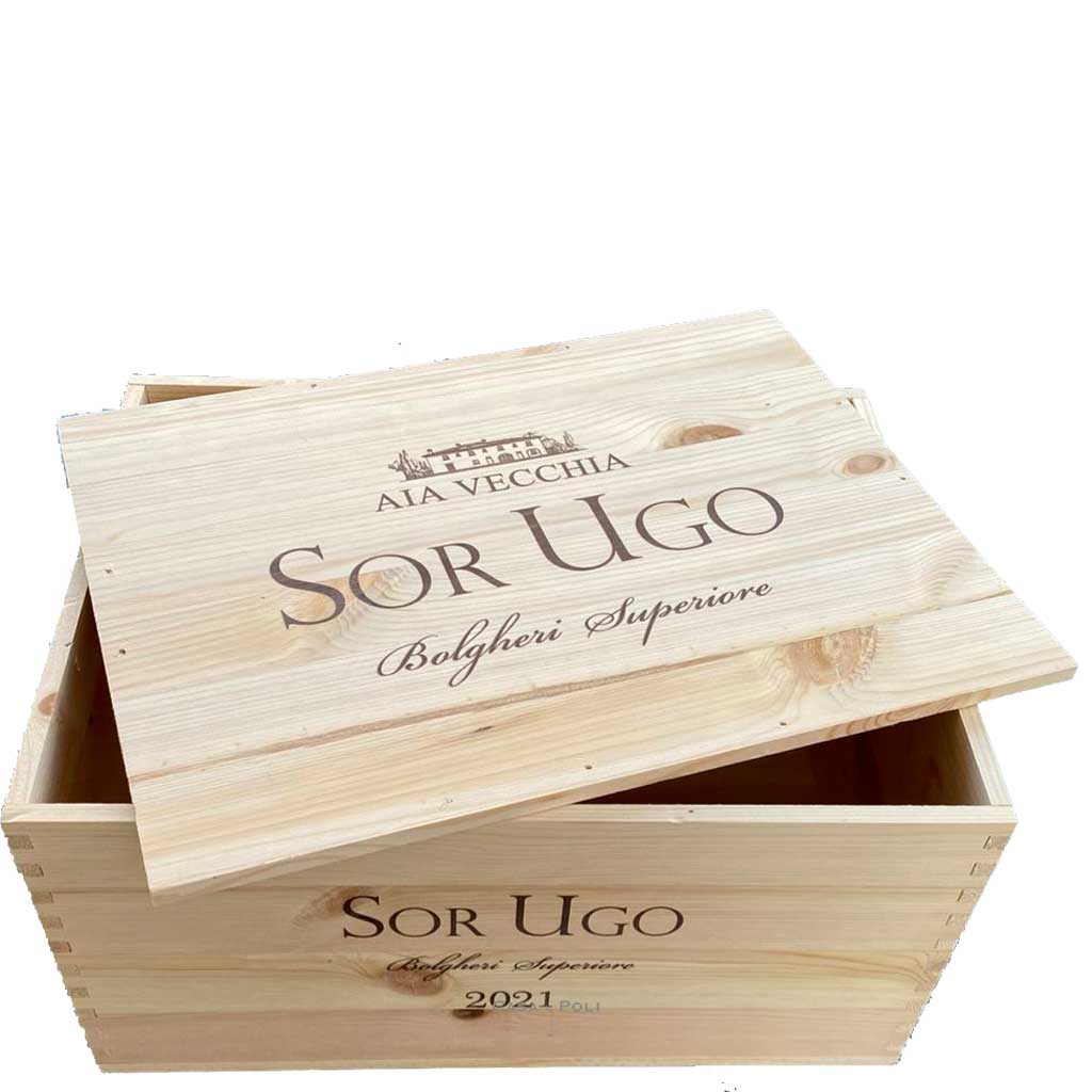 SOR UGO Bolgheri Superiore DOC 75 cl. 6er Holzkiste  - AIA VECCHIA