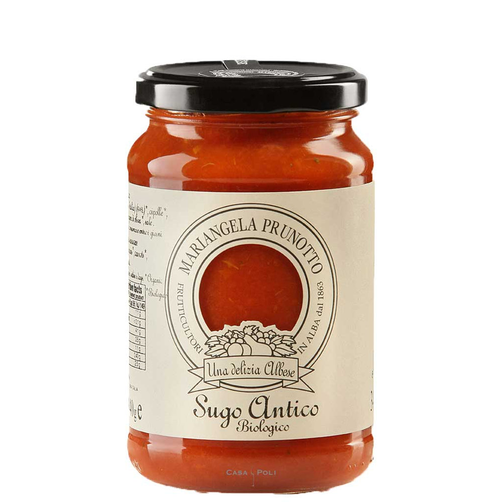 Sugo Antico Bio von Mariangela Prunotto, Bio-Tomatensauce aus dem Piemont, 340 g Glas