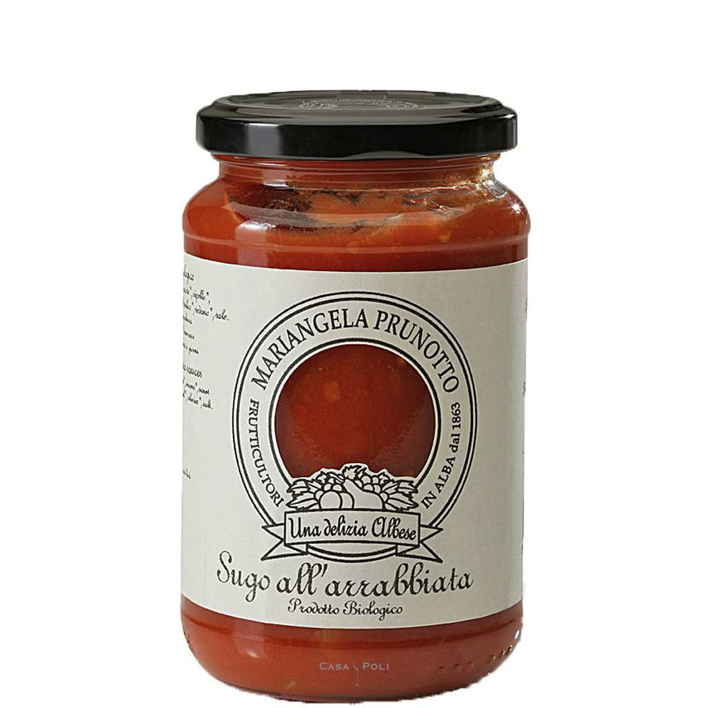 Sugo all’Arrabbiata Bio von Mariangela Prunotto, scharfe Tomatensauce, 340 g Glas