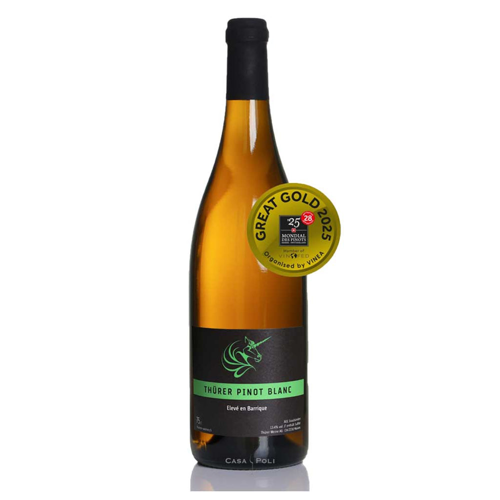 Gaudenz Thürer's Pinot Blanc mit der Auszeichnung Great Gold 2025 "Mondial des Pinots