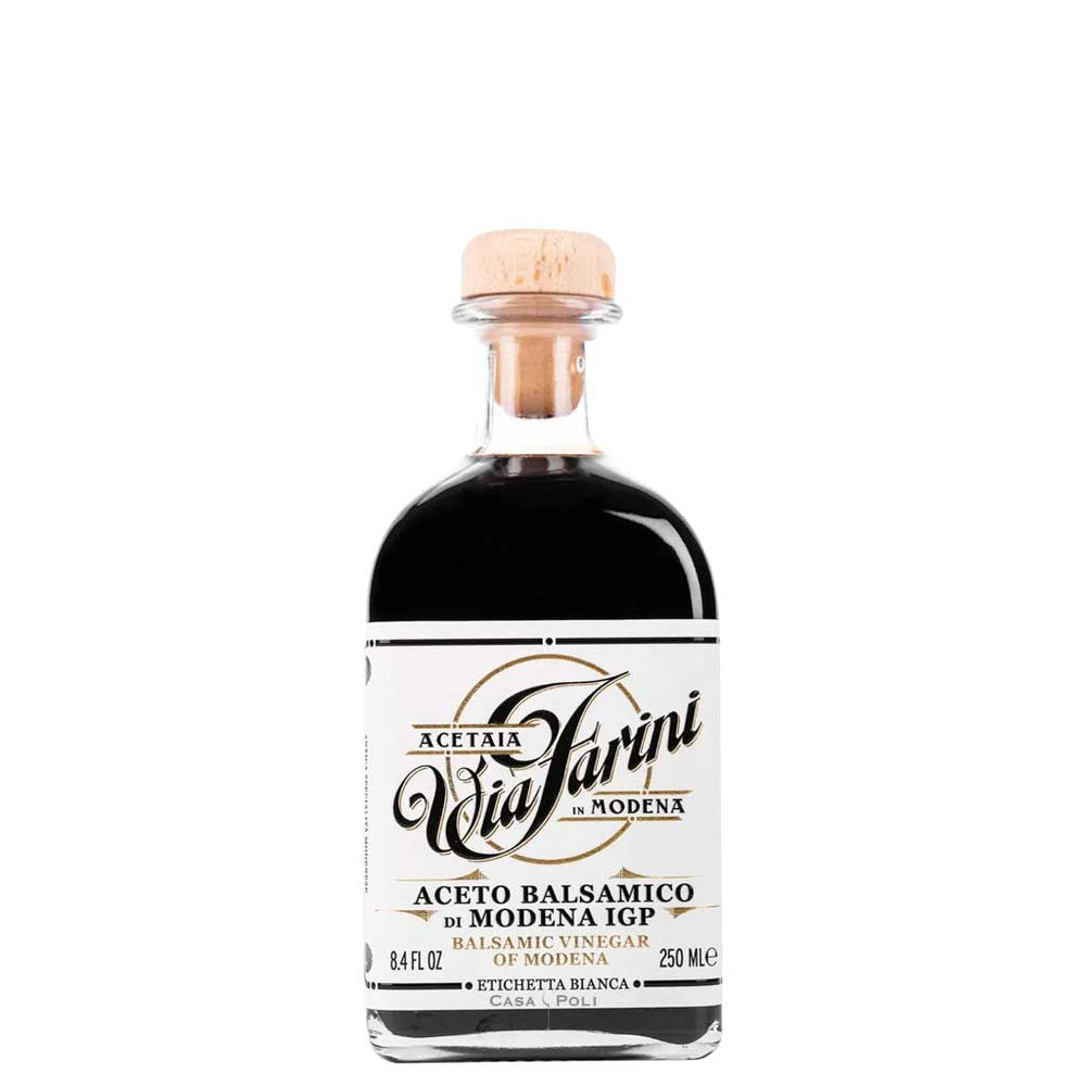 Aceto Balsamico di Modena IGP Etichetta Bianca von Acetaia Via Farini, 250 ml Flasche