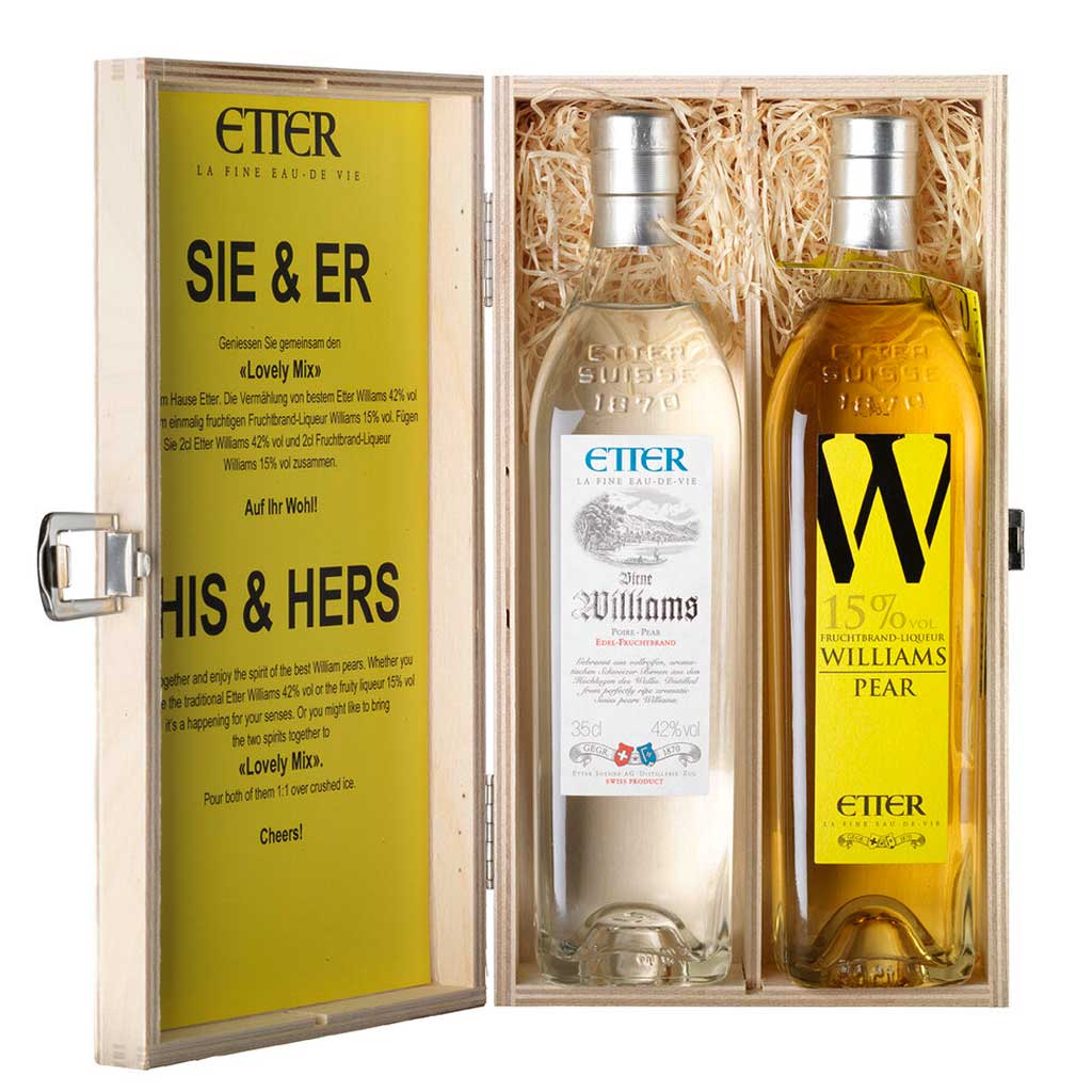 Geschenkseet Etter Williams Brand und Williams likör
