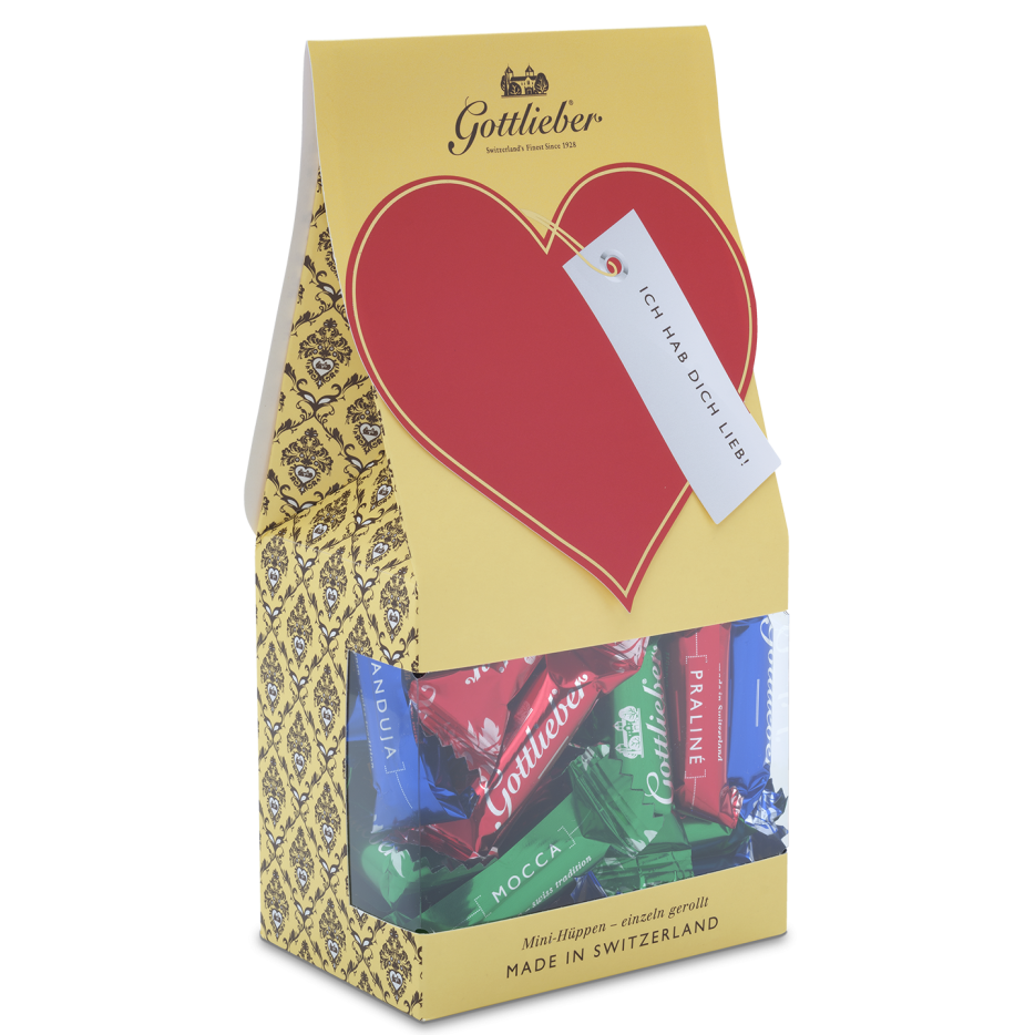 Mini-Hüppen Tradition Packung 150 g, Ich hab dich lieb - Gottlieber