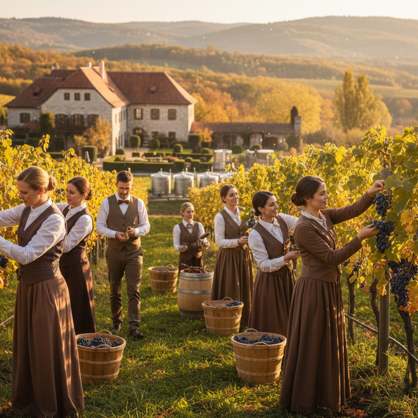 High End Wein, Top Qualität, Weinlese wenig leute, Österreich, 