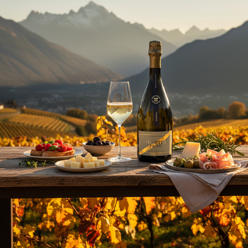 Masetto Privé TRENTODOC mit elegant angerichteten Antipasti