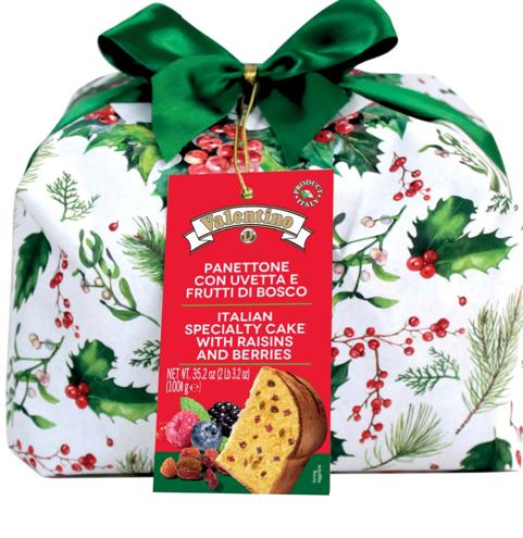 Panettone 1000g mit Rosinen und Frutta di Bosco - Valentino