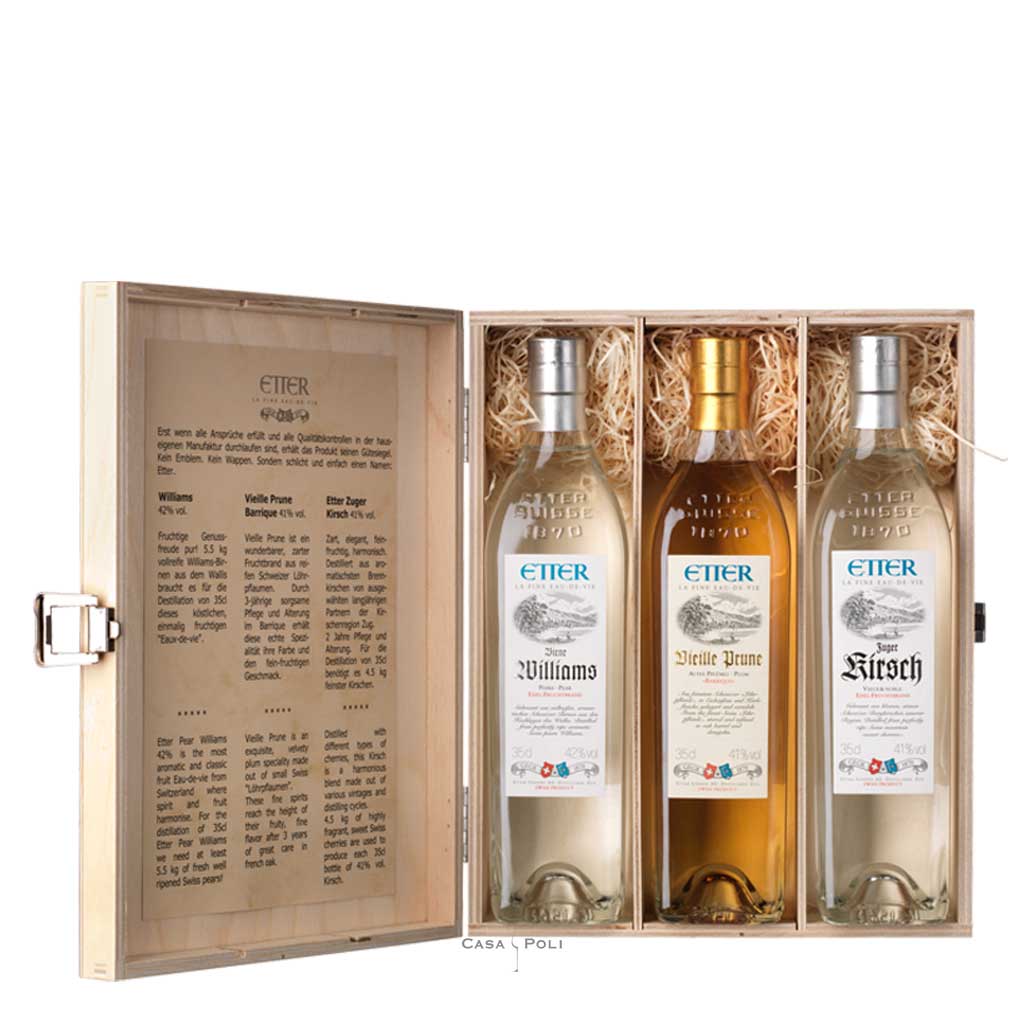 Geschenkset 3er Williams Vieille Prune Zuger Kirsch