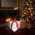 Weihnachtshintergrund mit Cheminée und Christbaum